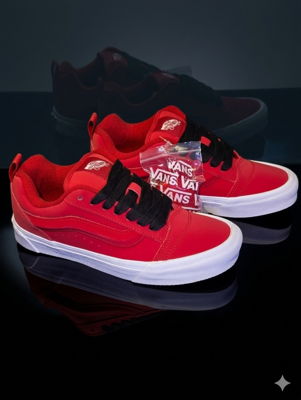 Vans Knu Skool Red Black Suede Mens 6.5 Womens 8 New With Box